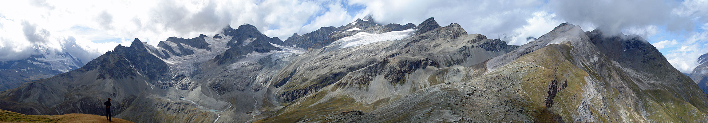 Panorama vom Wisshorn mit Gabelhorn und Zinalrothorn