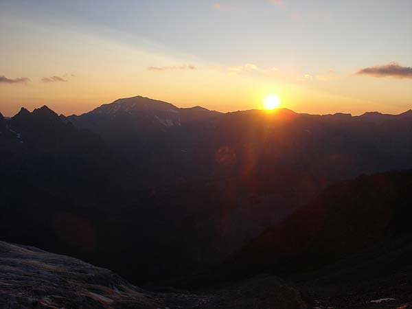 Sonnenuntergang an der Refuge Albert