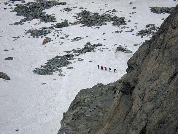 Aufstieg über den Bertolgletscher