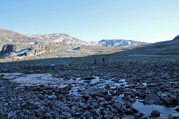 Fluss vom See 1091 der Čáihnajávrrit-Seen