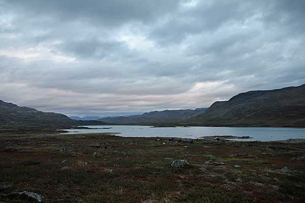 Abendstimmung an der Cunojávrihytta