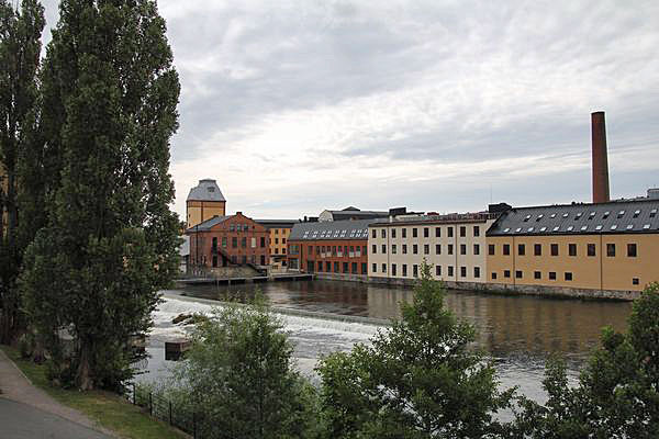 Ehemalige Industriebauten am Motala ström