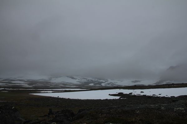 Blick zum Sarek-Massiv