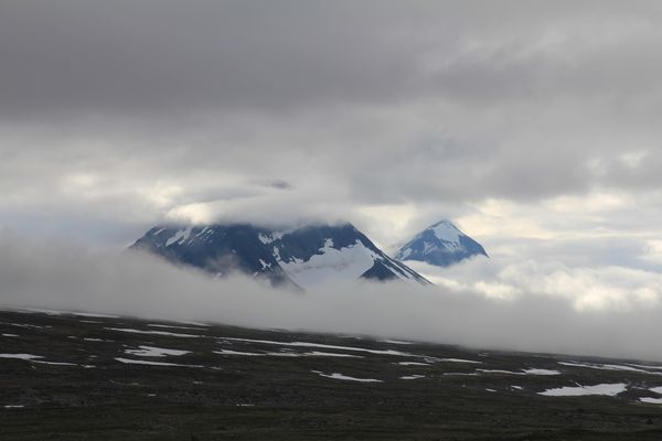 Blick zum Sarek-Massiv