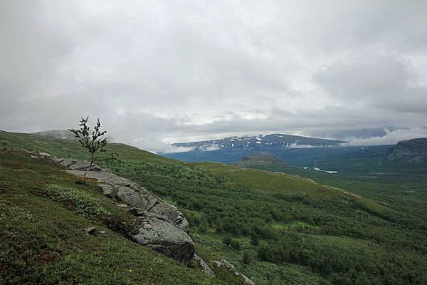 Blick zum Vájggántjåhkkå