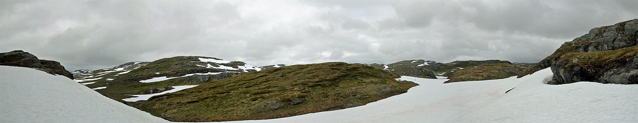 Schneefelder auf dem Weg zum Grøndalsvatnet