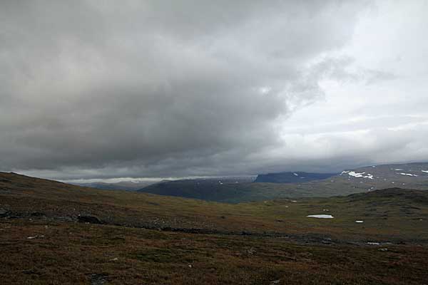 Regenwolken am Gárránisjågåsj