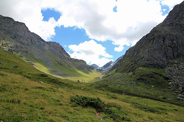 Über Alpwiesen im Val Bercla