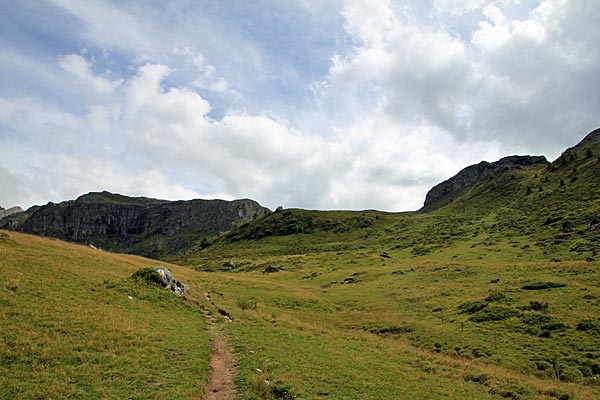 Blick hinauf zum Kanonensattel