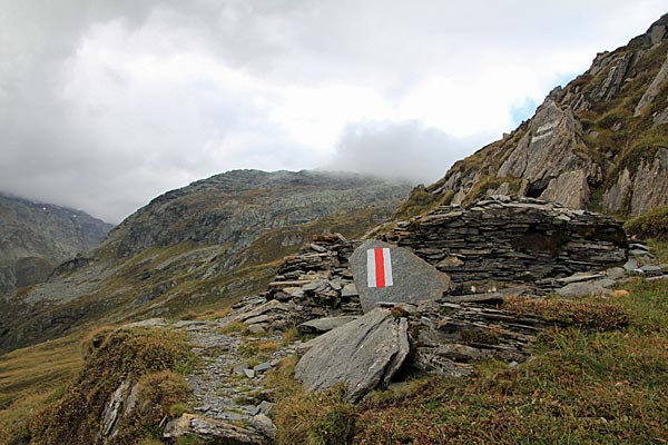 Reste eines Alpgebäudes