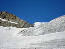 Abstieg vom Col de l'Eveque zum Haut Glacier d'Arolla