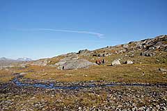 Aufstieg zum See Trehakfjellvatnet