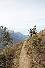 Wanderweg hoch über den Rhonetal