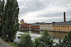 Ehemalige Industriebauten am Motala ström