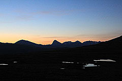 Blick zu den Sarek-Gipfeln vom Pårka-Pass