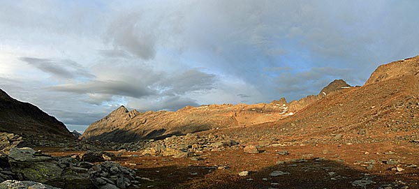 Abendsonne auf dem Piz Pian und Pizzo Tambo