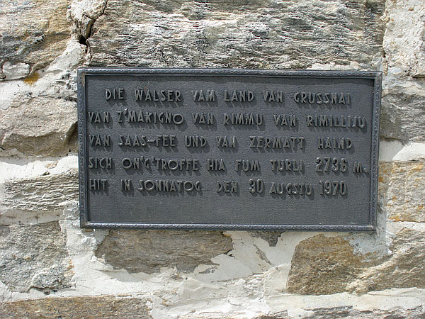 Tafel am Pass Colle del Turlo