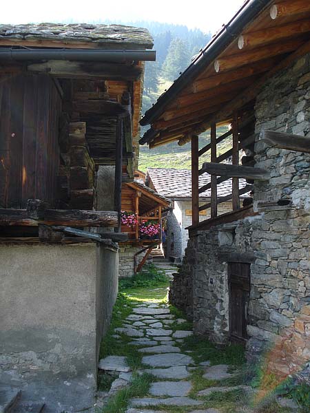 Walserhäuser in Alpenzu Grande