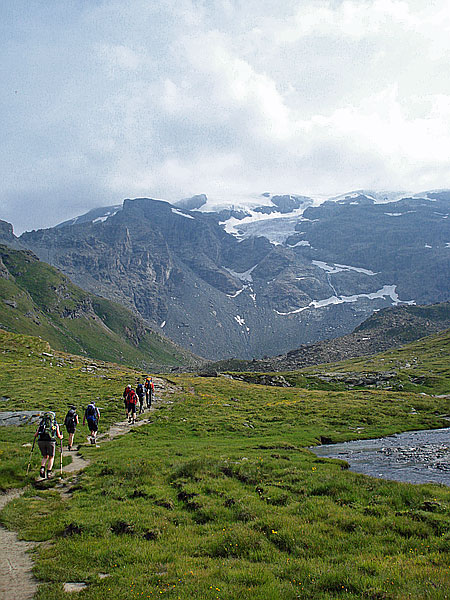 Blick zum Gobba Di Rollin und Breithorn-Plateau