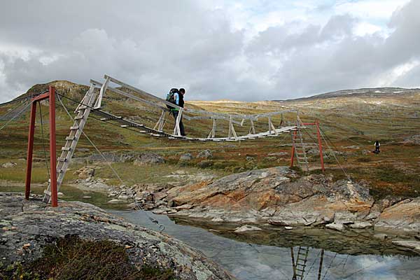 In schwindelner Höhe über den Sealggajohka