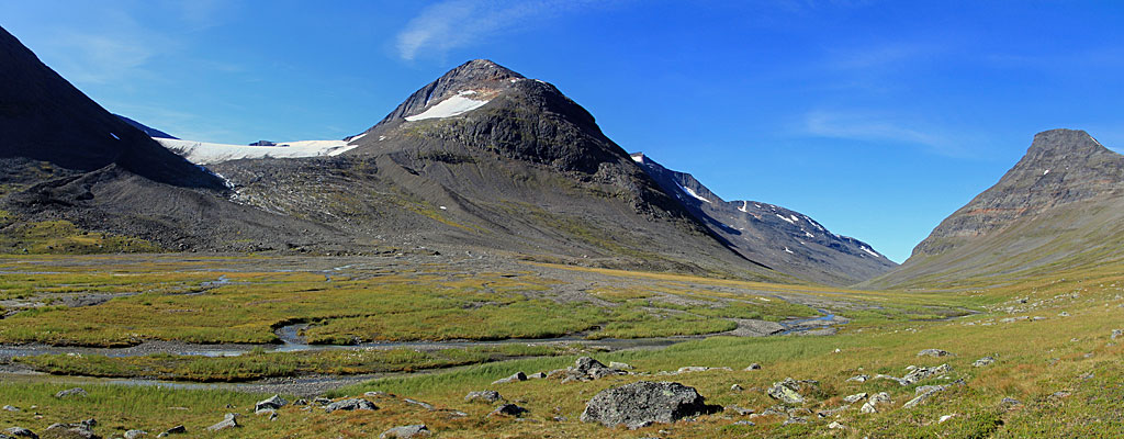Vattendelarglaciären und Guohpervágge