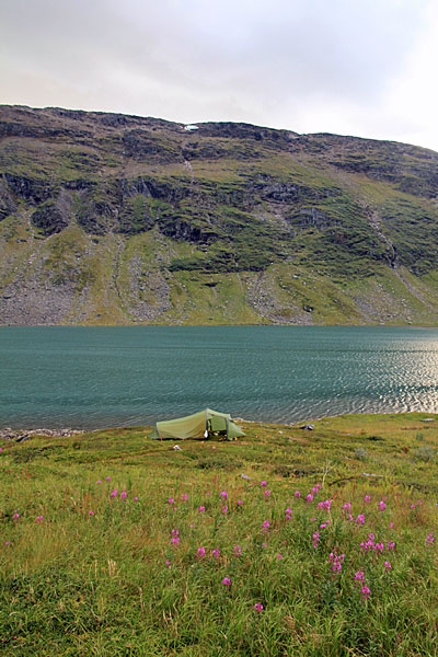 Zeltplatz am Baijmus Gorsajávri