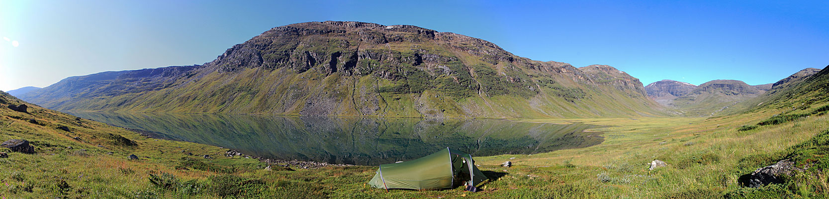 Zeltplatz am Baijmus Gorsajávri