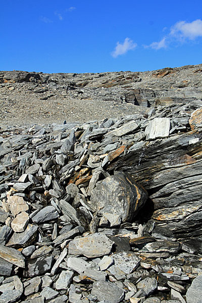 Geröll am Ekmanglaciären
