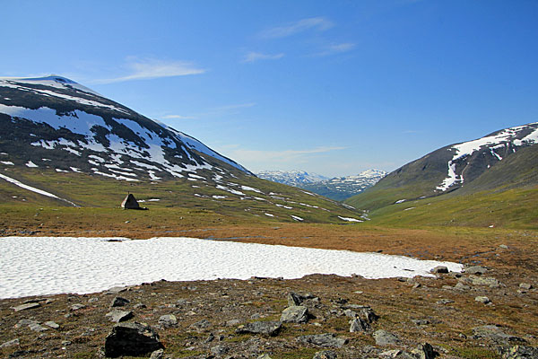 Renvaktarstuga im Šiellavággi