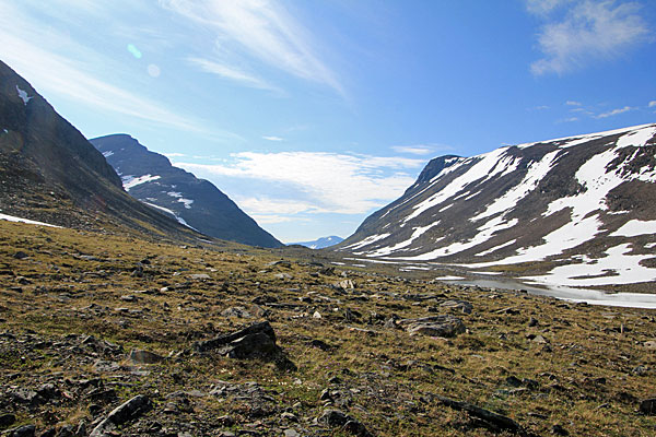 Richtung Hoŋgá und Šiellačohkka