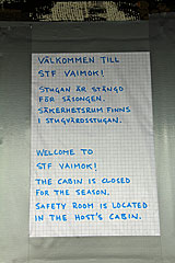 Nachricht an der Vájmokstugan