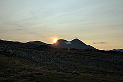 Sonnenuntergang am Stájggá