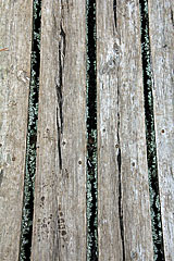 Holzbretter einer Brücke