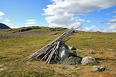 Stangen einer Zeltkote 